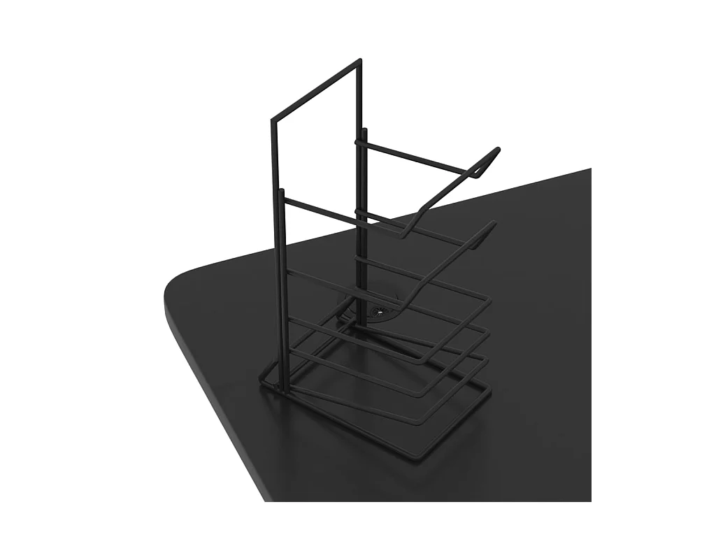 Luc-Jean-Marie  Bureau de jeu à LED en forme de Z noir 110x60x75 cm