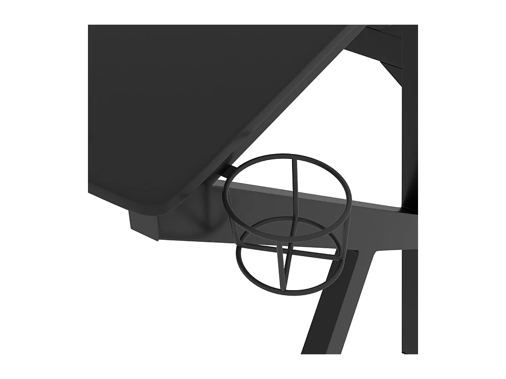 Faril  Bureau de jeu avec pieds en forme de K Noir 90x60x75 cm