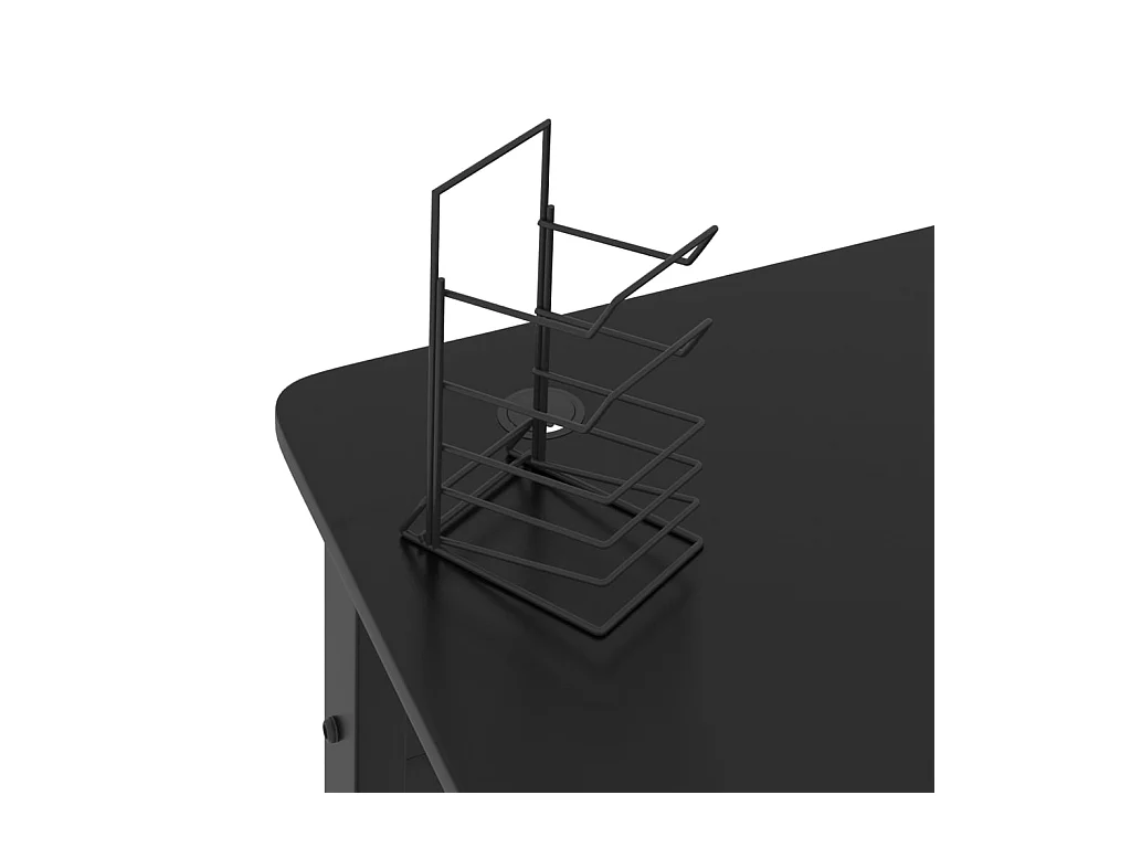 Faril  Bureau de jeu avec pieds en forme de K Noir 90x60x75 cm