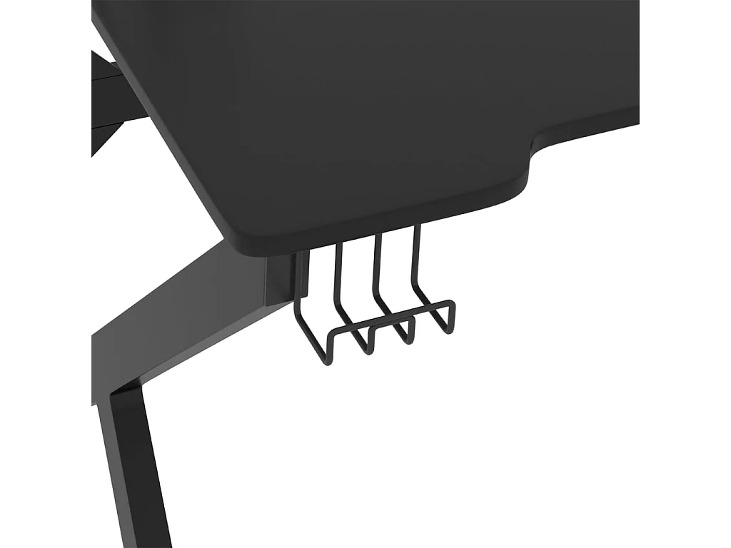 Faril  Bureau de jeu avec pieds en forme de K Noir 90x60x75 cm