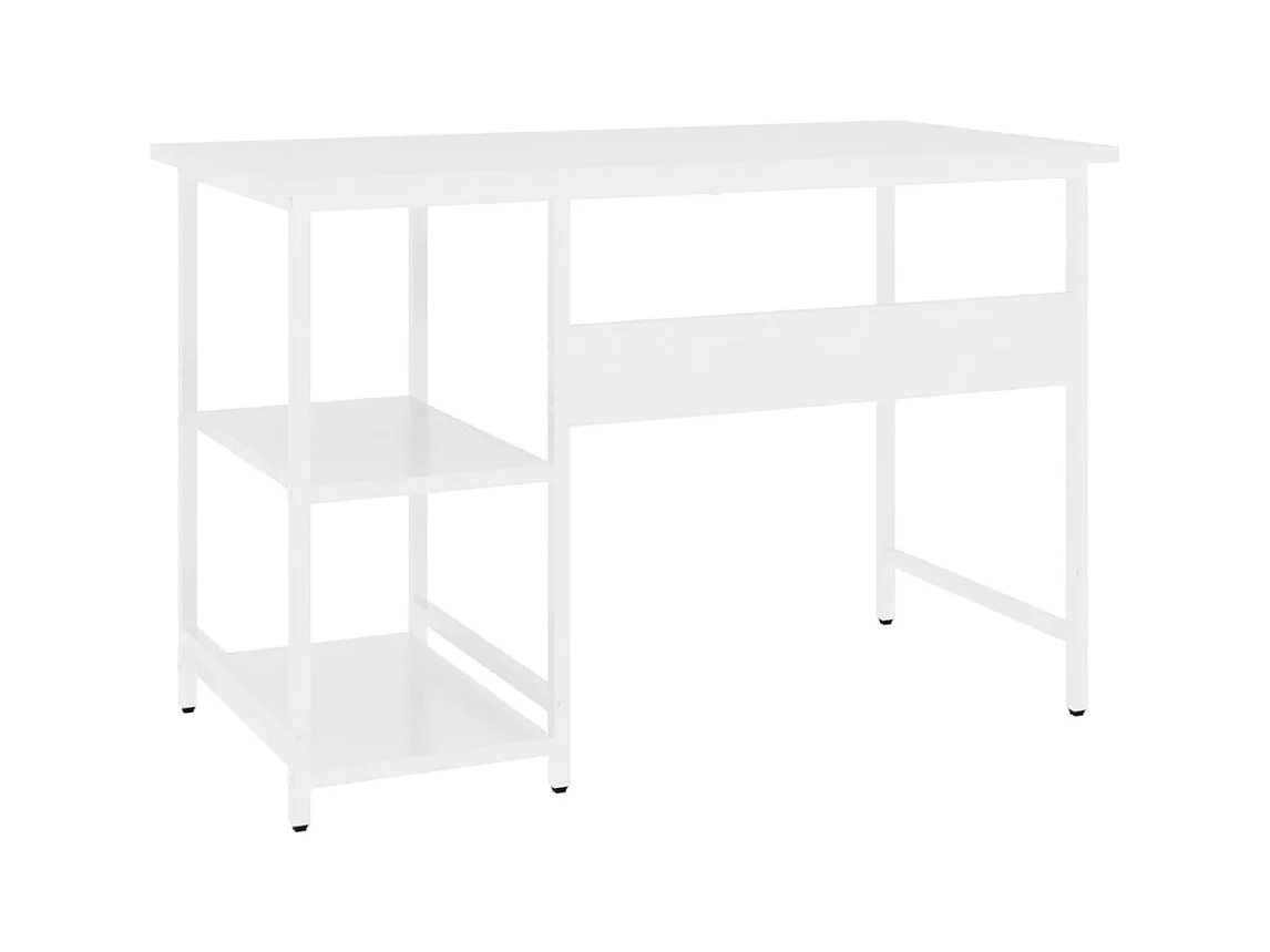 André-Léon  Bureau d'ordinateur Blanc 105x55x72 cm MDF et métal