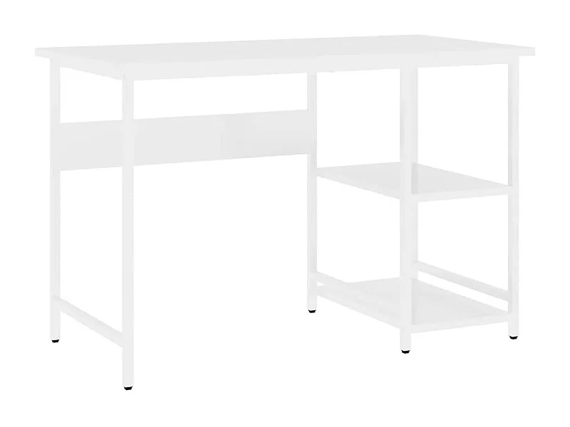 André-Léon  Bureau d'ordinateur Blanc 105x50x72 cm MDF et métal