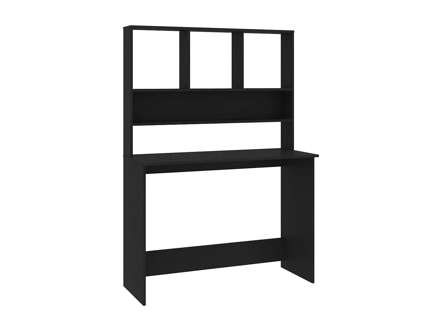 Jomala  Bureau avec étagères Noir 110x45x157 cm Bois d'ingénierie