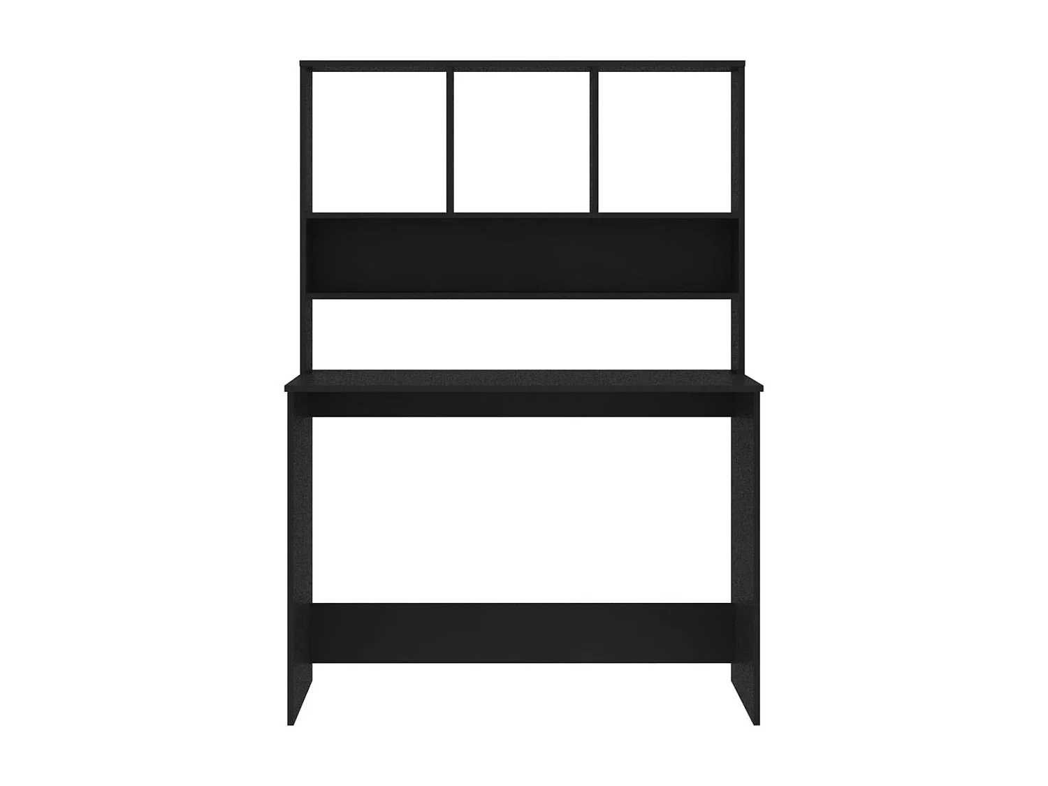 Jomala  Bureau avec étagères Noir 110x45x157 cm Bois d'ingénierie