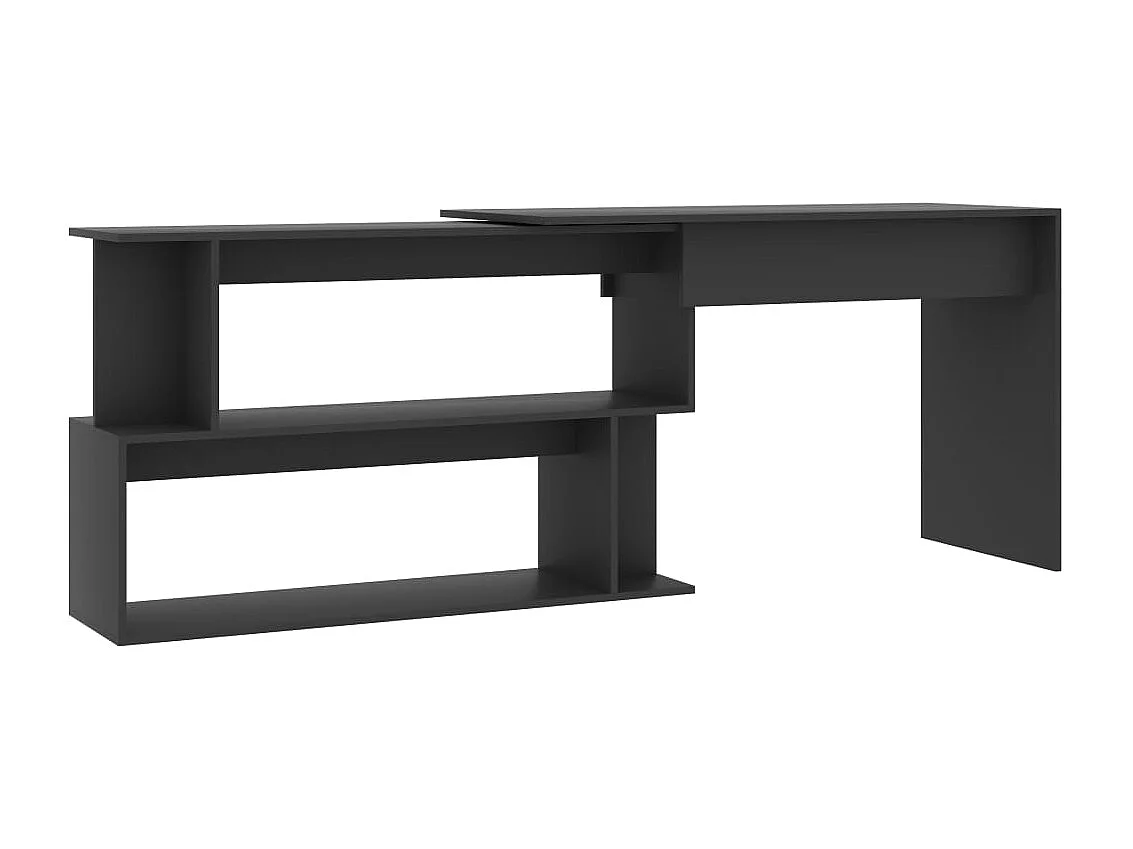 Jakobstad  Bureau d'angle Gris 200x50x76 cm Aggloméré