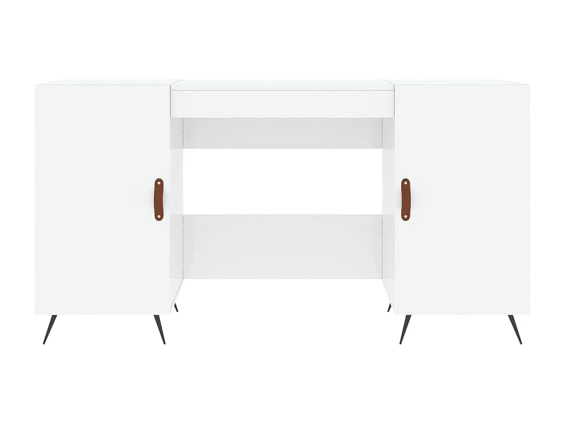 Jan  Bureau Blanc brillant 140x50x75 cm Bois d'ingénierie