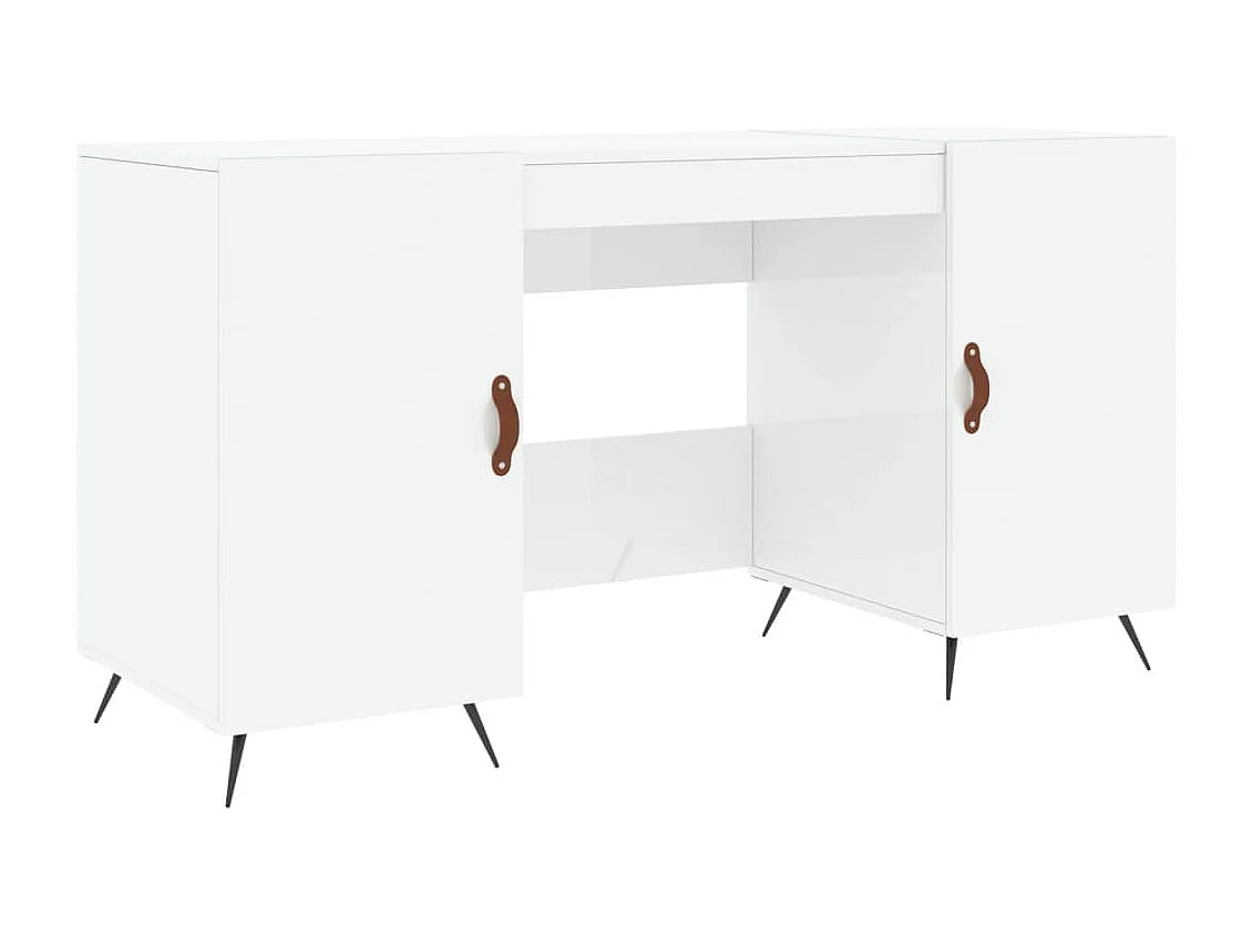 Jan  Bureau Blanc brillant 140x50x75 cm Bois d'ingénierie