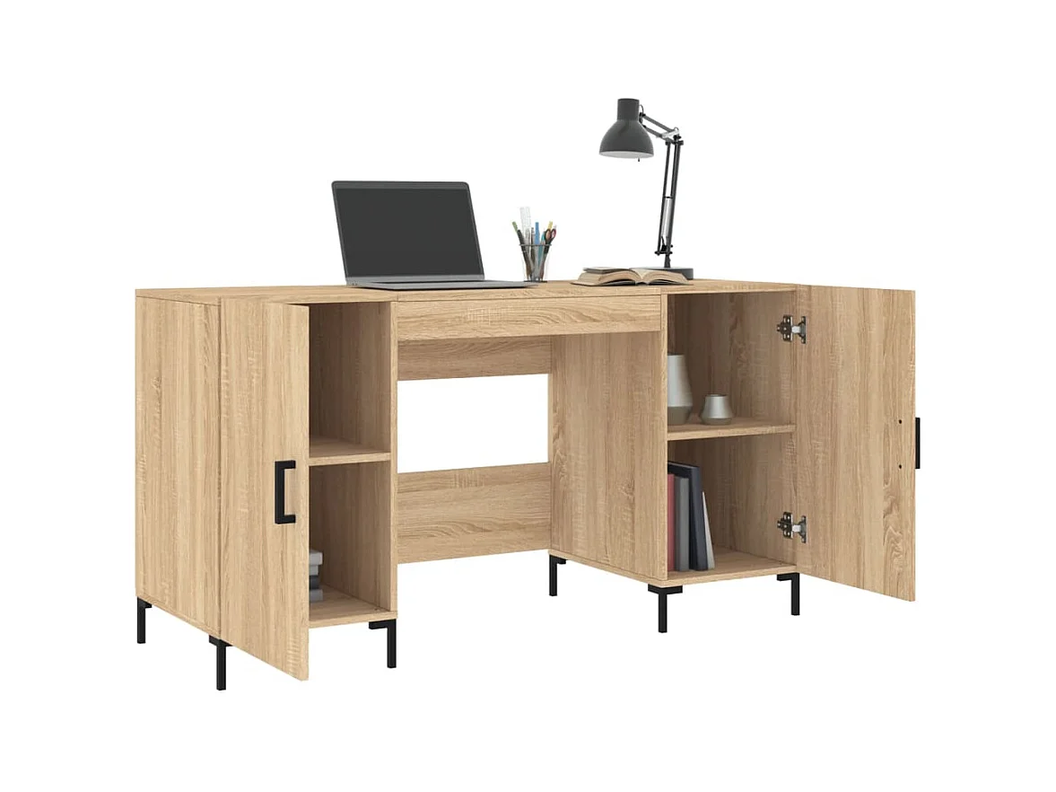 Ljorin  Bureau chêne sonoma 140x50x75 cm bois d'ingénierie