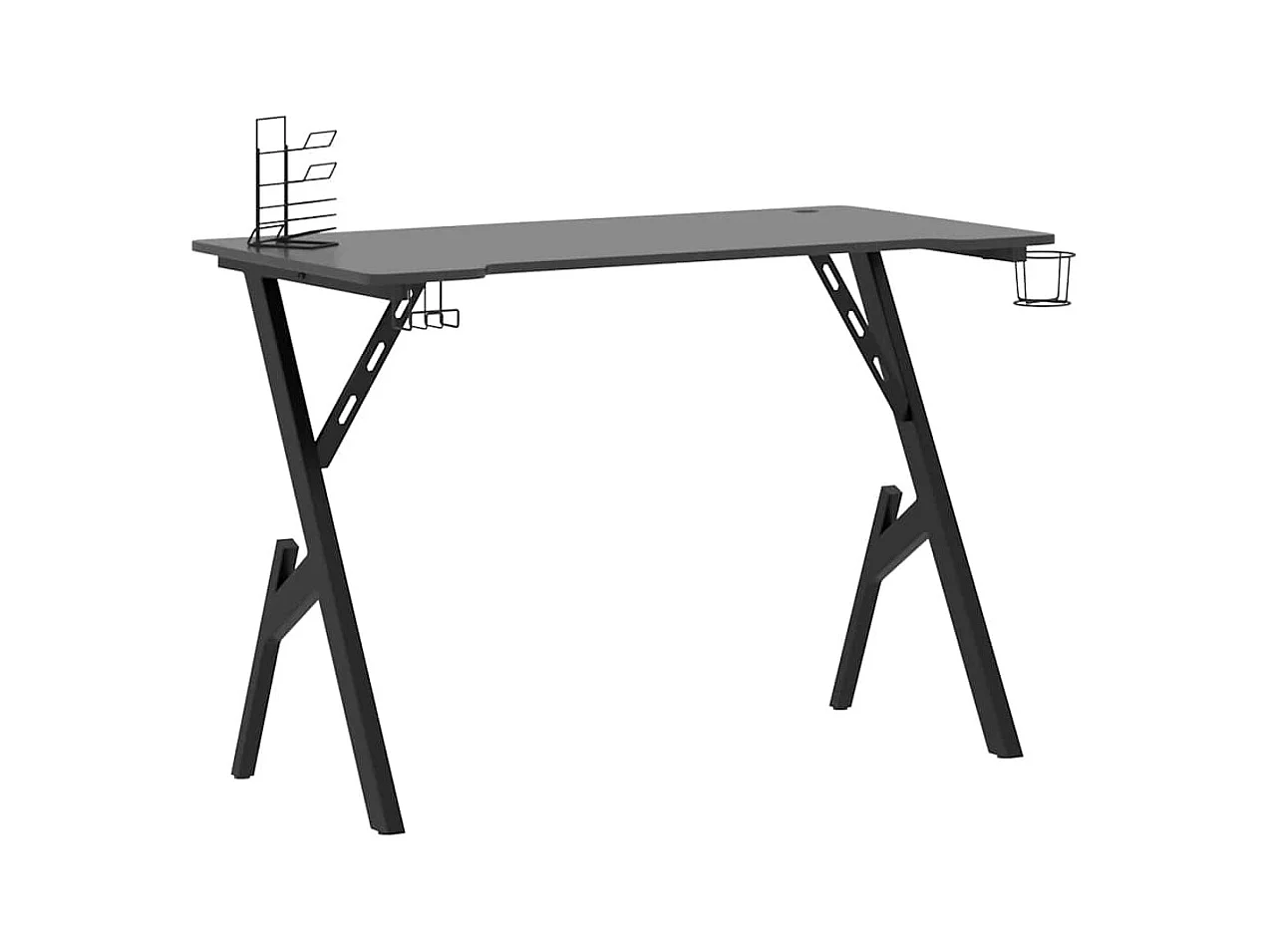 François-Étienne-Luc  Bureau de jeu avec pieds en forme de Y Noir 110x60x75 cm