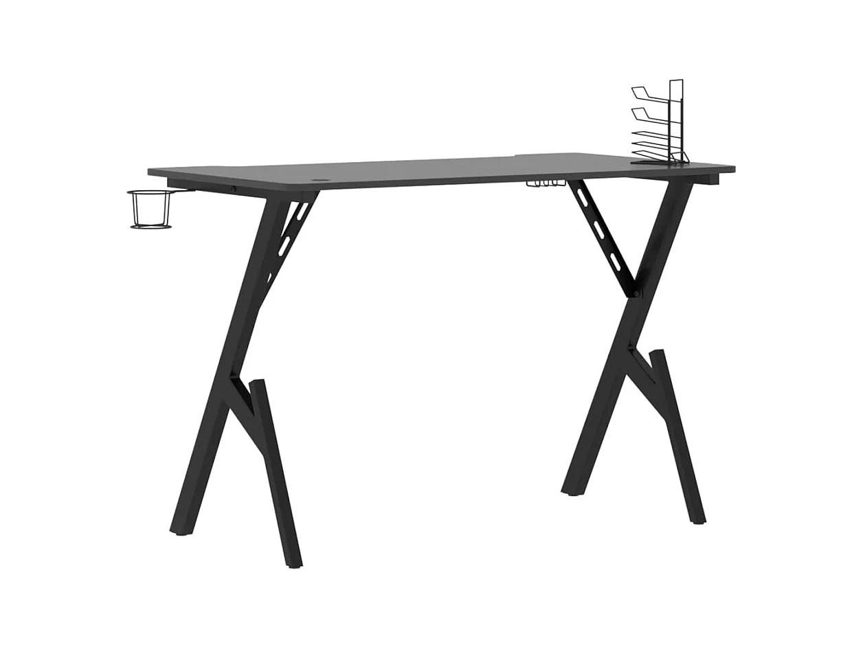 François-Étienne-Luc  Bureau de jeu avec pieds en forme de Y Noir 110x60x75 cm