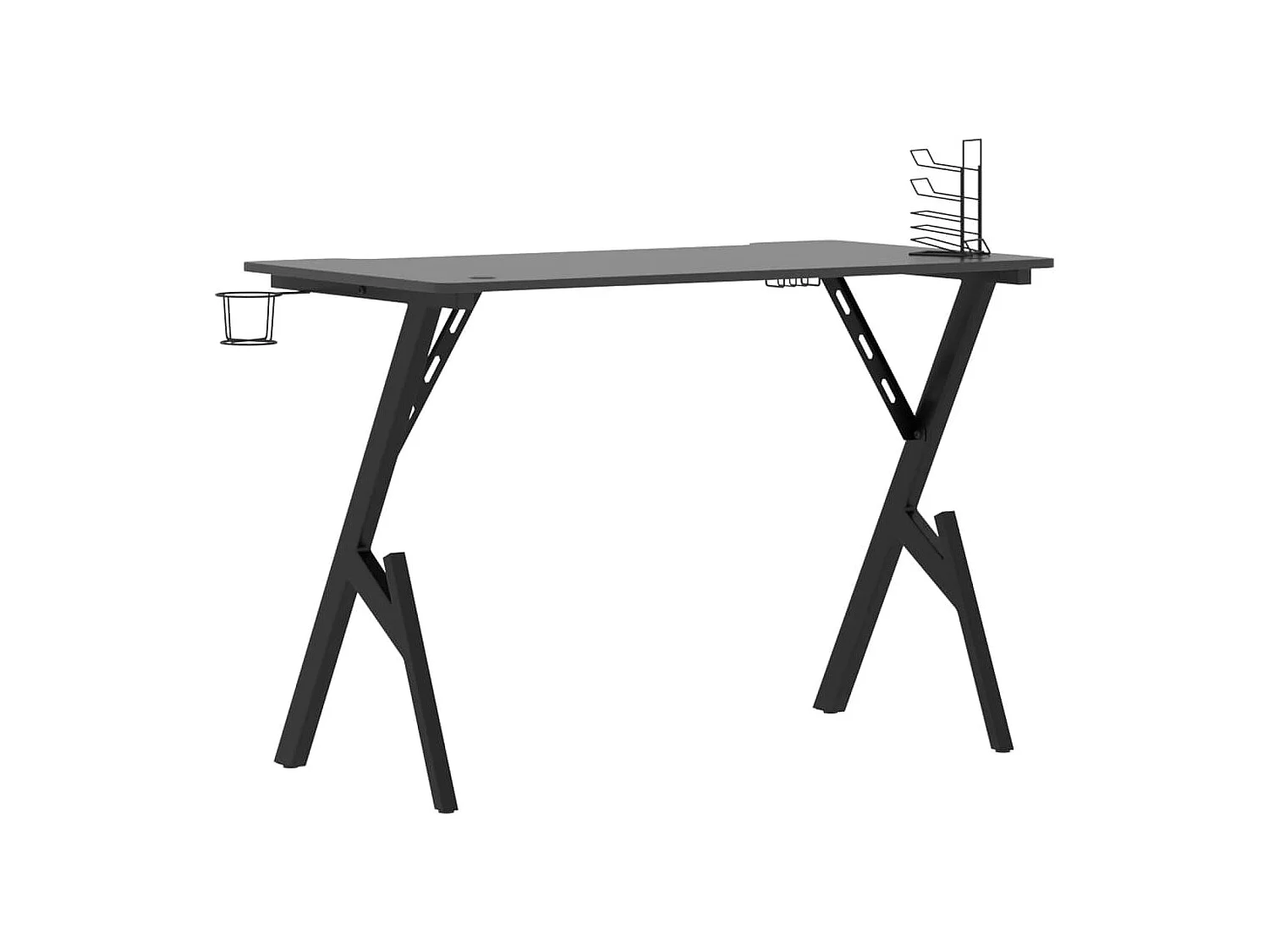 François-Étienne-Luc  Bureau de jeu avec pieds en forme de Y Noir 110x60x75 cm