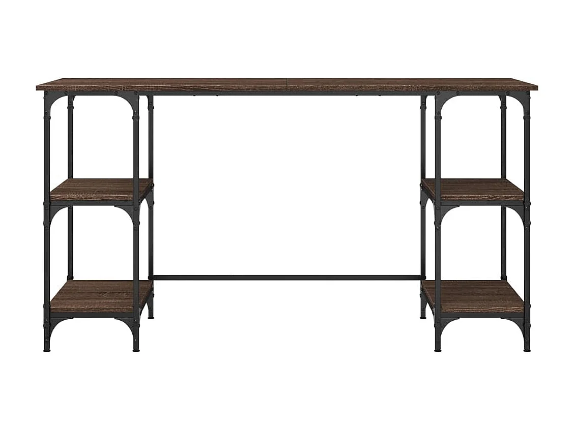 Caragh  Bureau chêne marron 140x50x75 cm métal et bois d'ingénierie