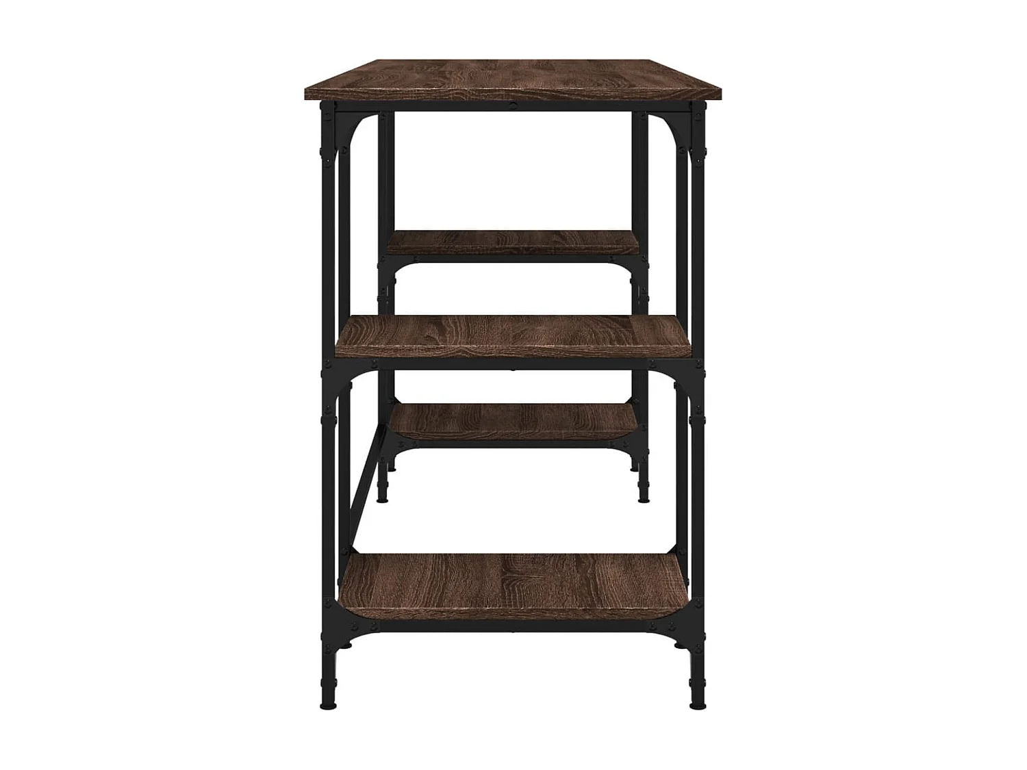 Caragh  Bureau chêne marron 140x50x75 cm métal et bois d'ingénierie