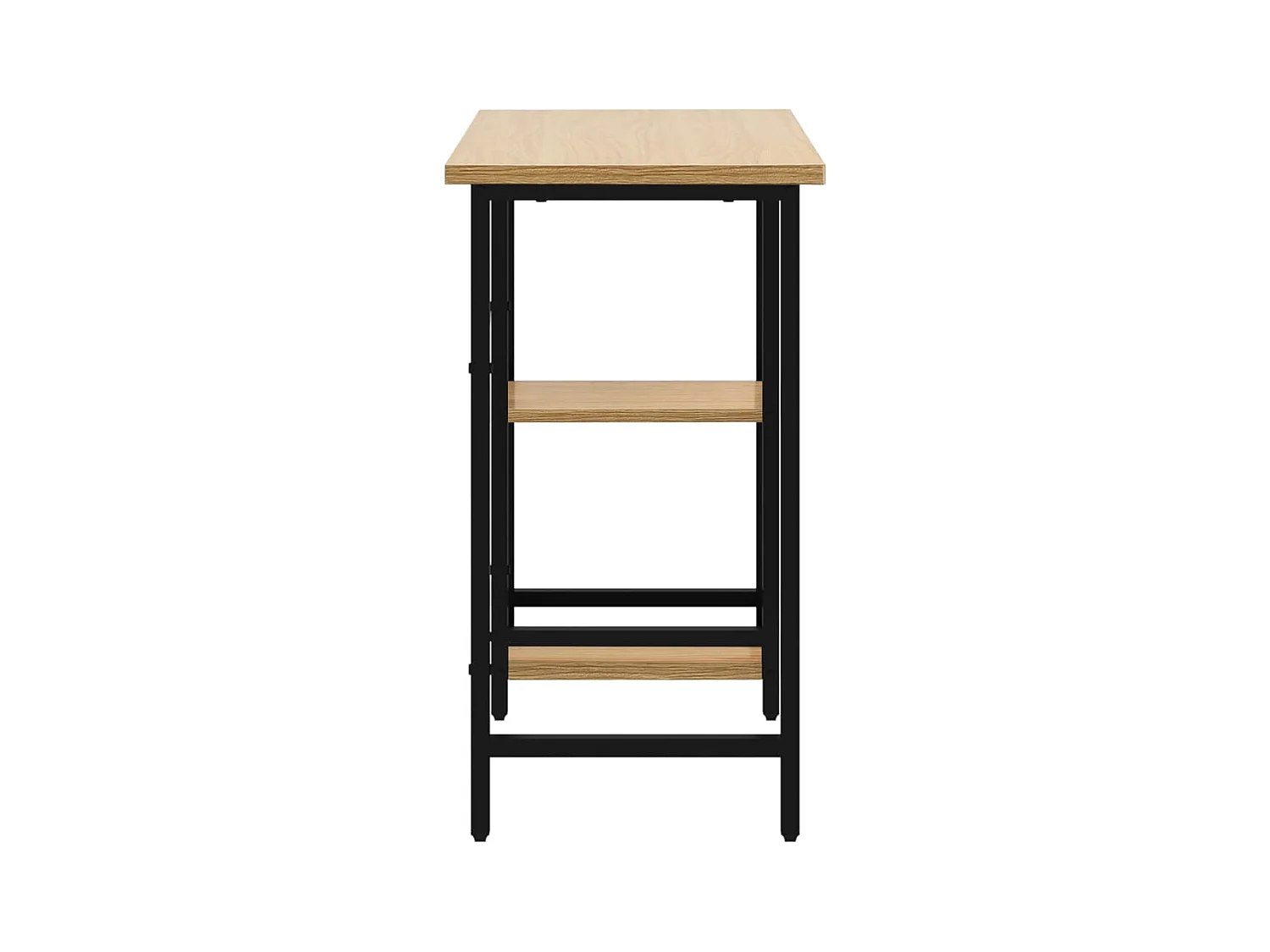 Drenin  Bureau d'ordinateur Noir et chêne clair 80x40x72cm MDF et métal