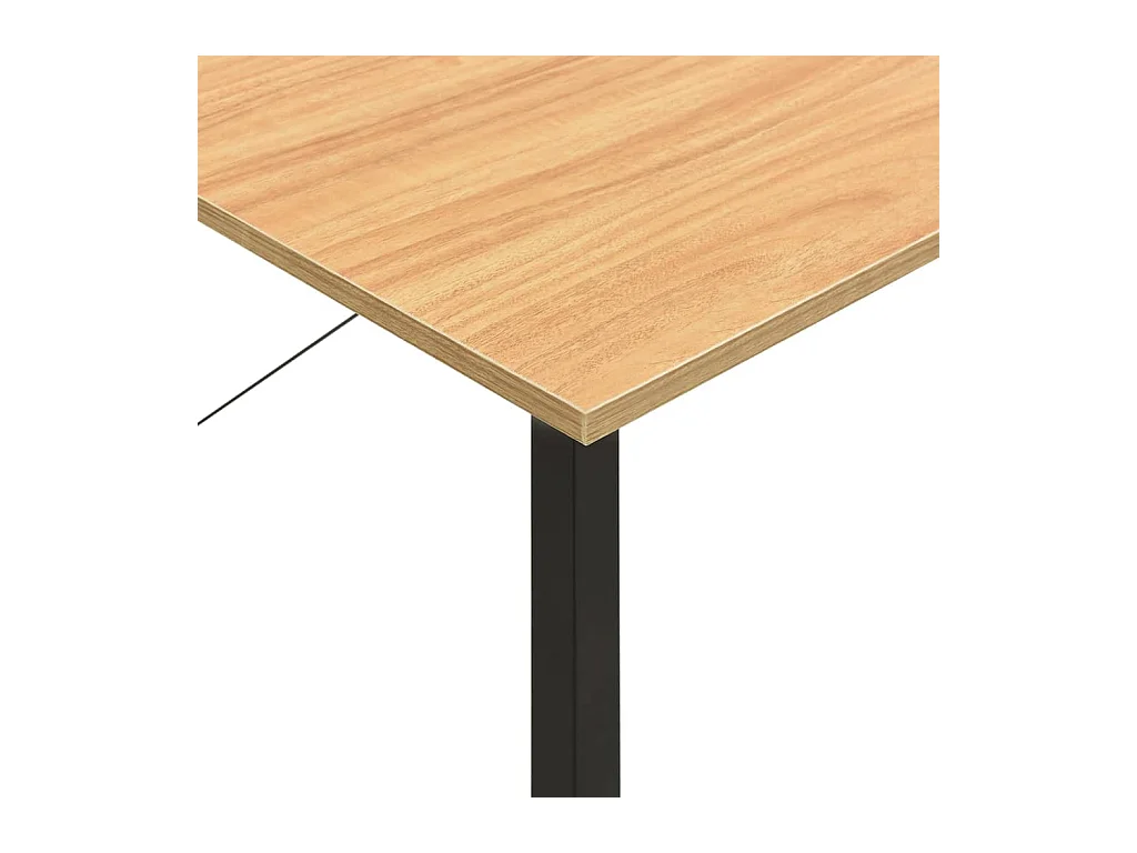 Drenin  Bureau d'ordinateur Noir et chêne clair 80x40x72cm MDF et métal