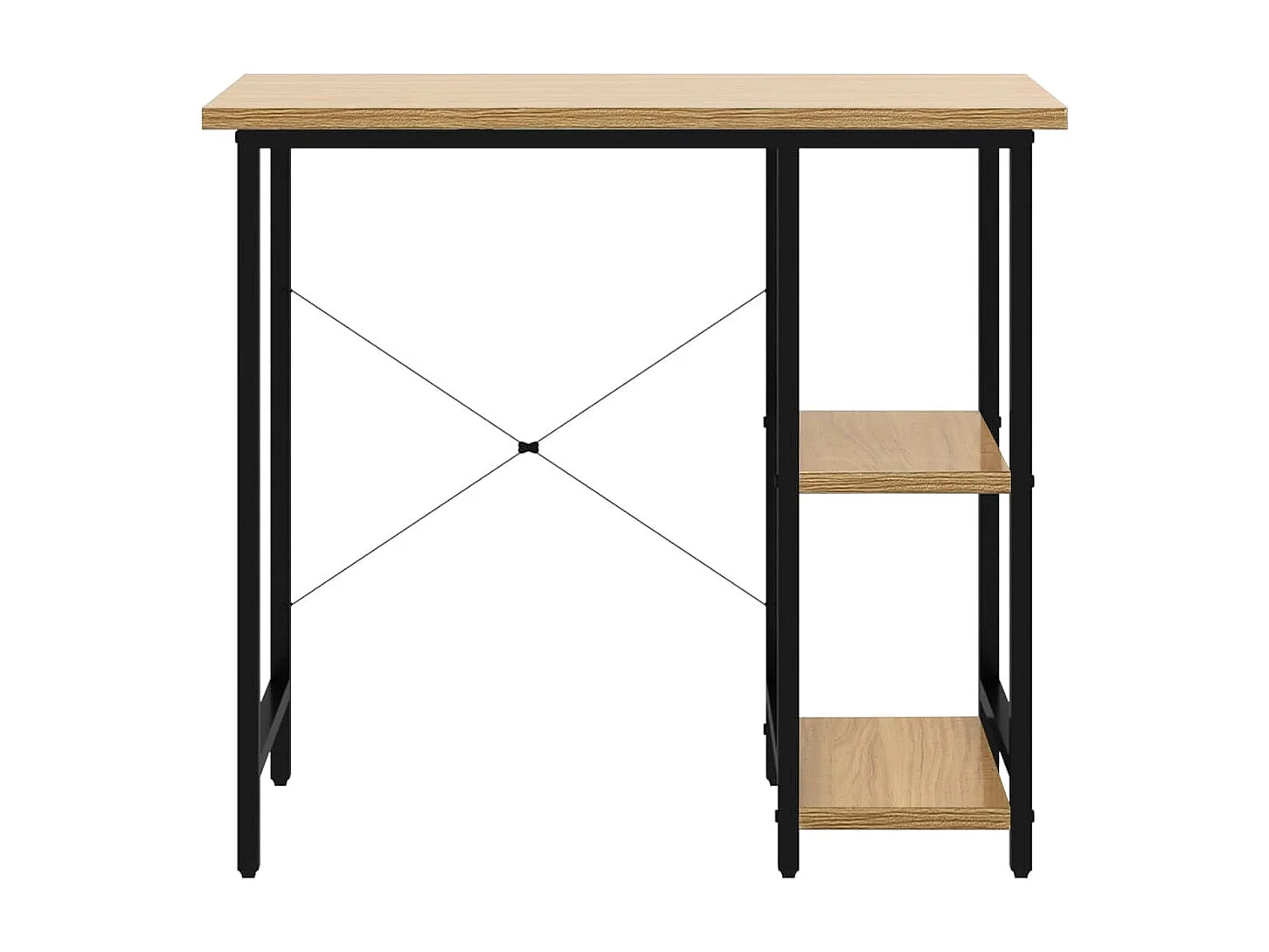 Drenin  Bureau d'ordinateur Noir et chêne clair 80x40x72cm MDF et métal