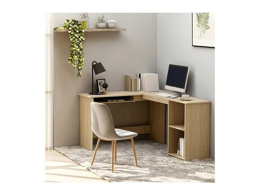 Skive  Bureau d'angle en forme de L Chêne sonoma Bois d'ingénierie