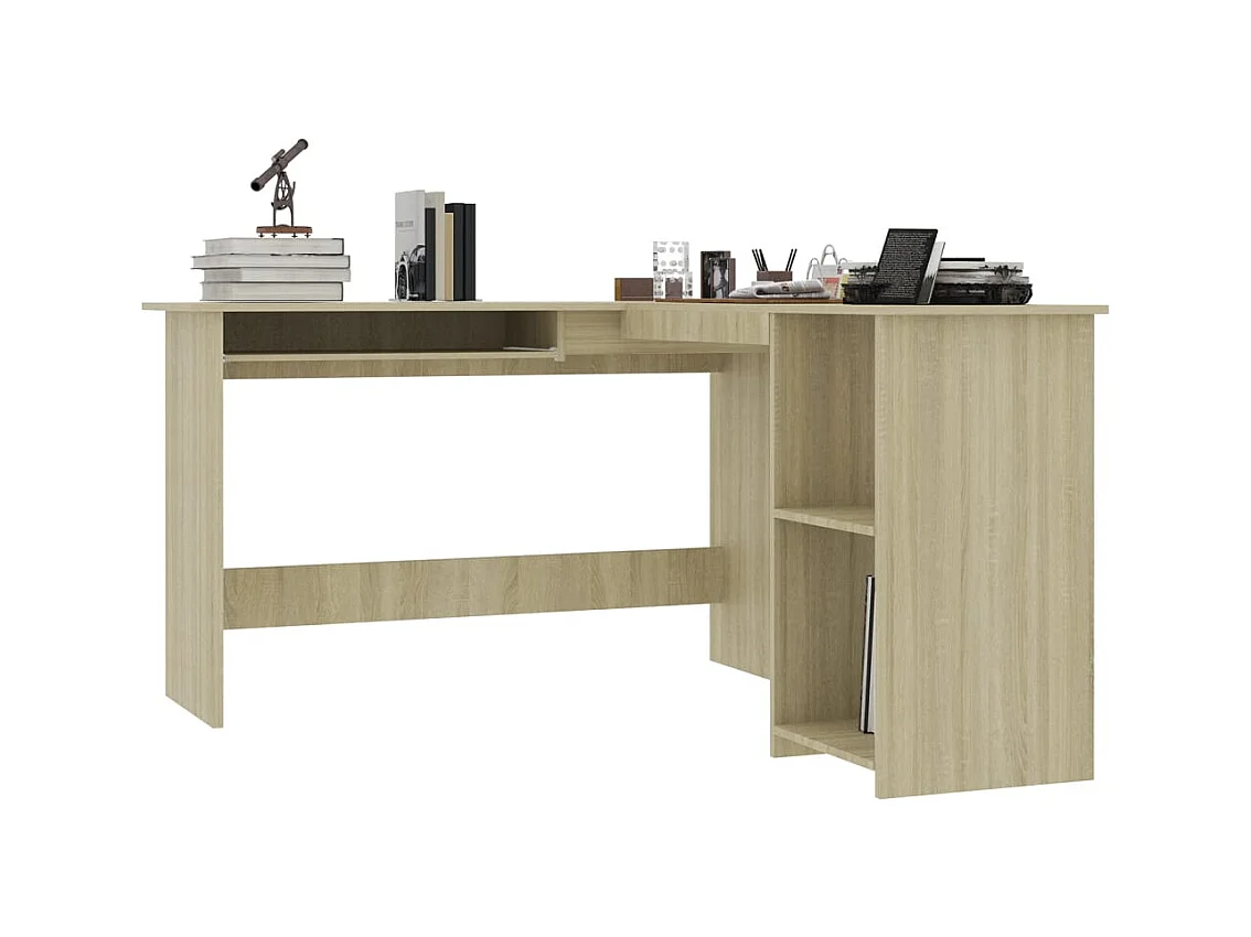 Skive  Bureau d'angle en forme de L Chêne sonoma Bois d'ingénierie