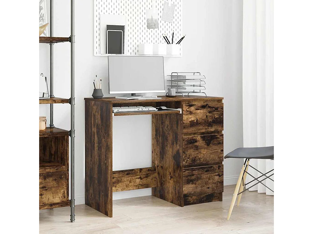 Rand Dean  Bureau Chêne fumé 90x45x76 cm Bois d'ingénierie