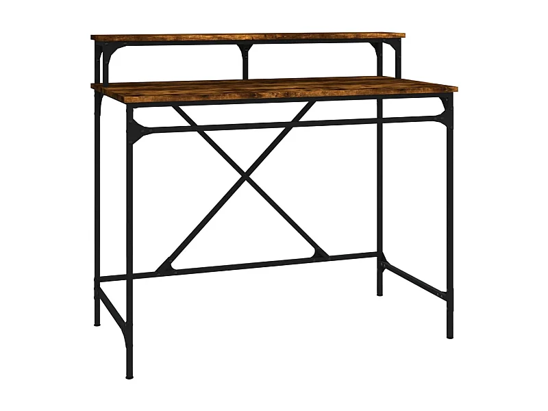 Fole  Bureau chêne fumé 100x50x90 cm bois d'ingénierie et fer