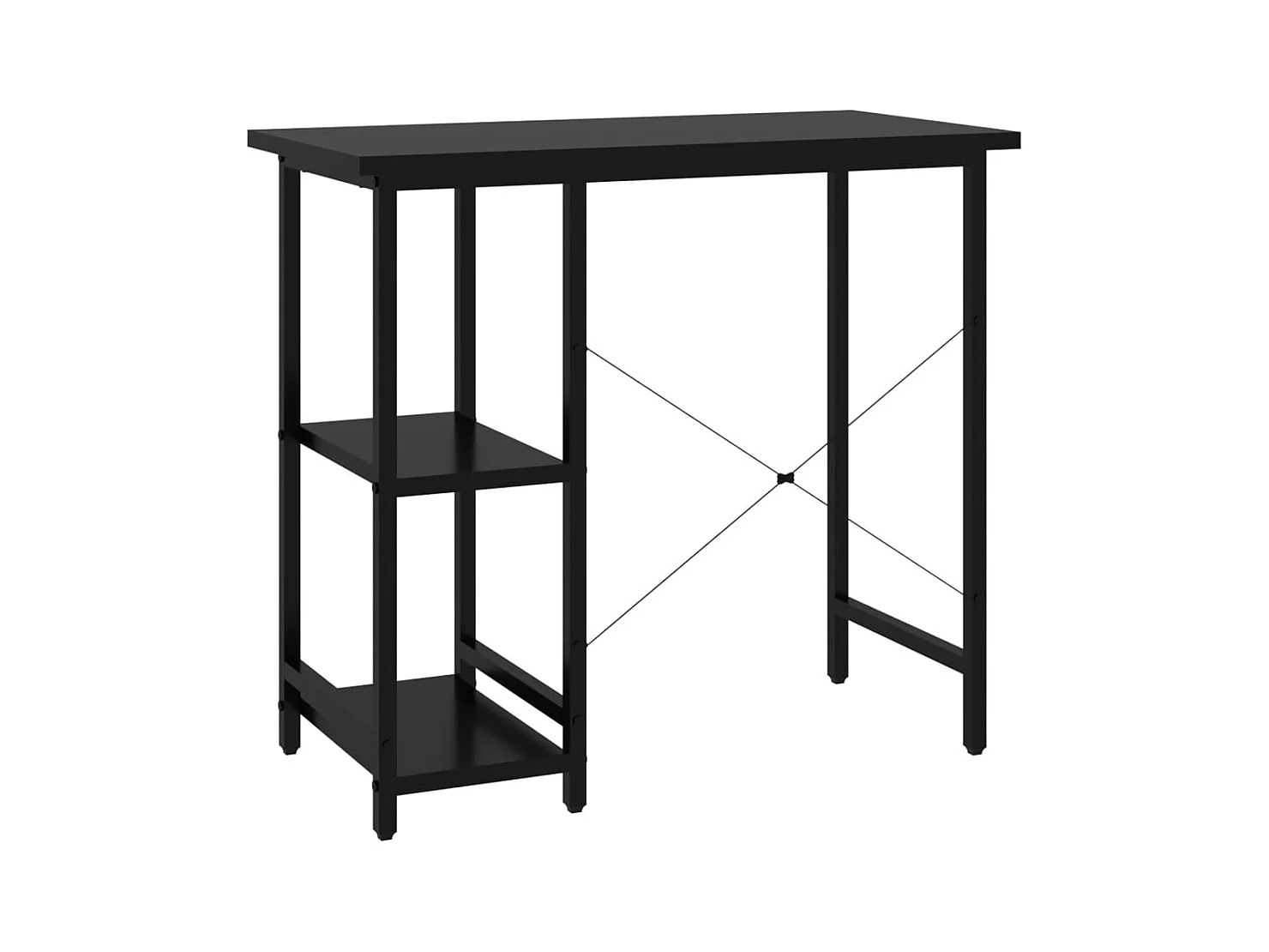 Drenin  Bureau d'ordinateur Noir 80x40x72 cm MDF et métal