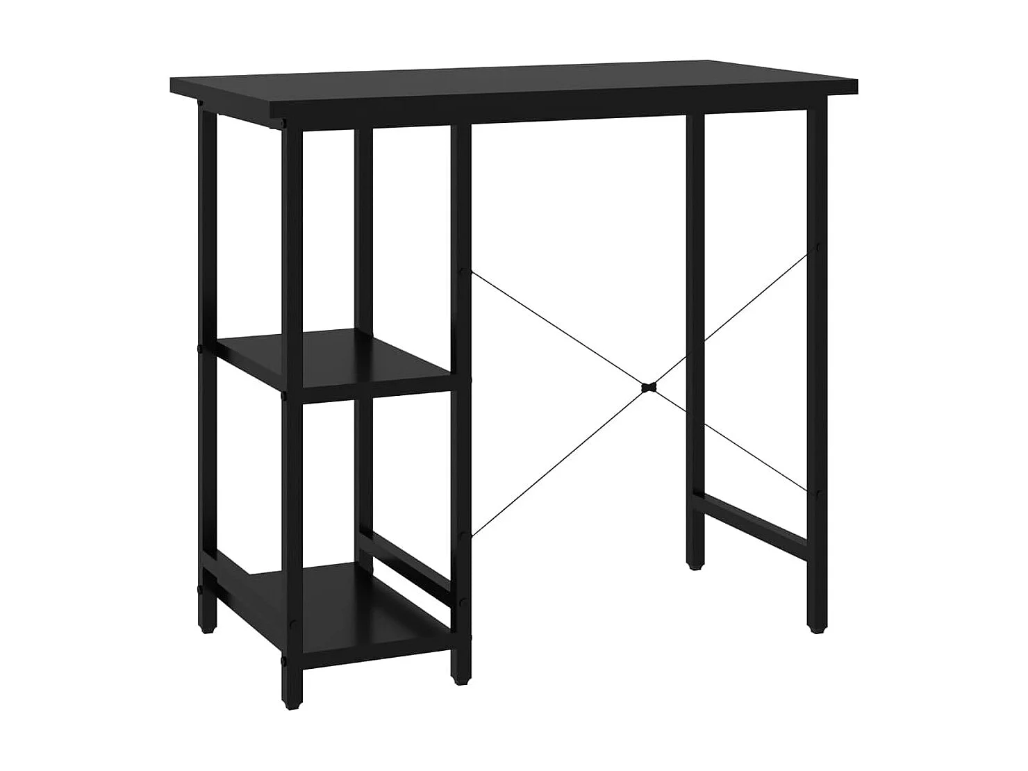 Drenin  Bureau d'ordinateur Noir 80x40x72 cm MDF et métal