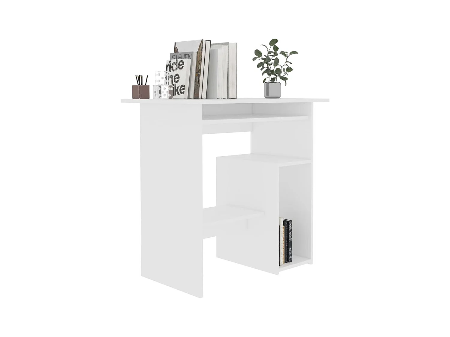 Liza  Bureau Blanc 80x45x74 cm Bois d’ingénierie