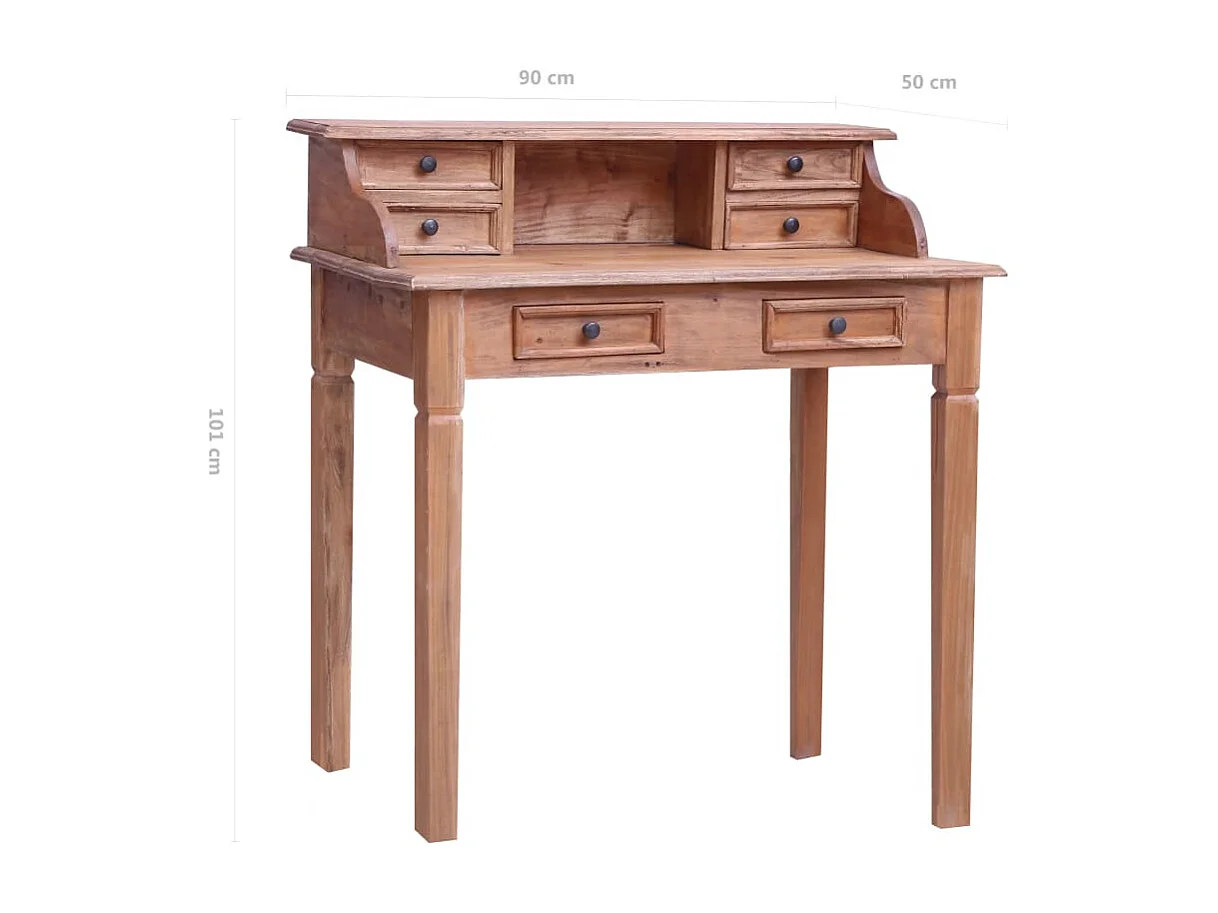 Crisje  Escritorio con cajones madera maciza de caoba 90x50x101 cm