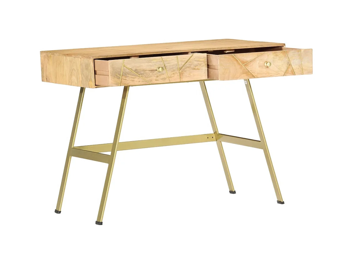 Xanlor  Bureau avec tiroirs 100x55x75 cm bois solide de manguier