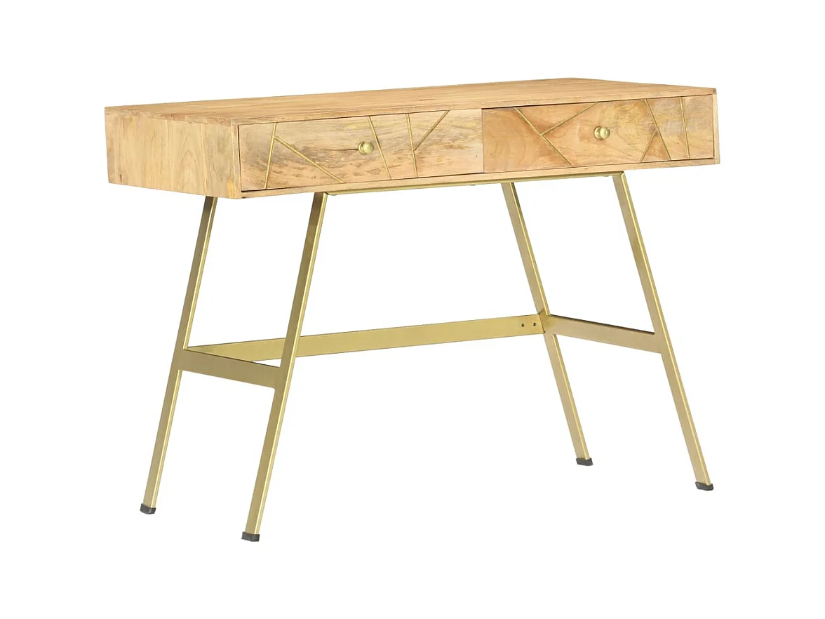 Xanlor  Bureau avec tiroirs 100x55x75 cm bois solide de manguier