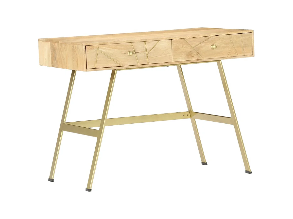 Xanlor  Bureau avec tiroirs 100x55x75 cm bois solide de manguier