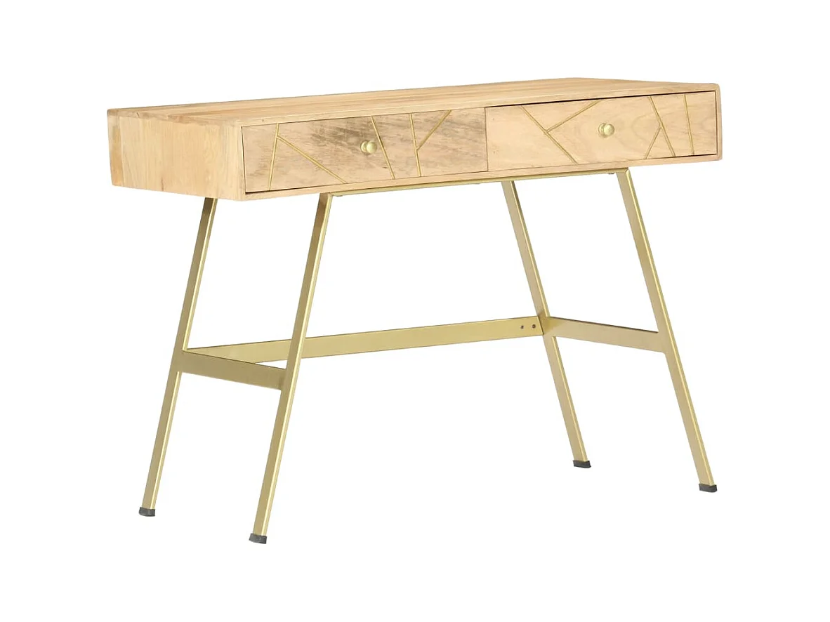 Xanlor  Bureau avec tiroirs 100x55x75 cm bois solide de manguier