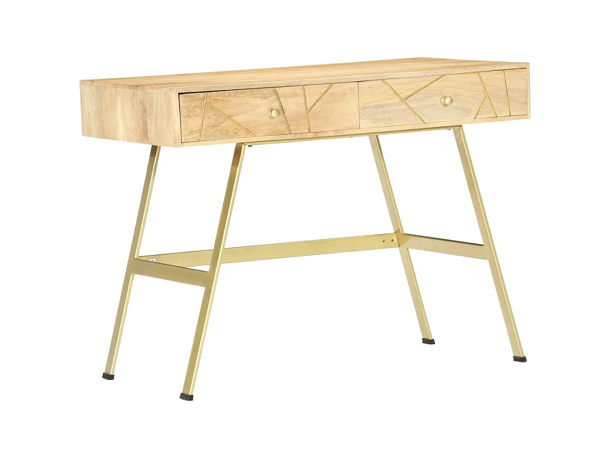 Xanlor  Bureau avec tiroirs 100x55x75 cm bois solide de manguier