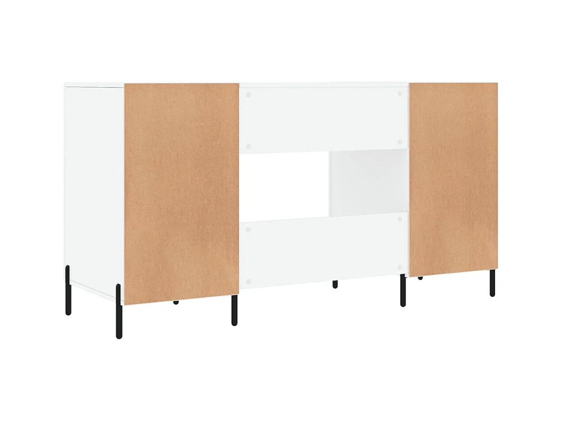 Fort Payne  Bureau 140x50x75 cm bewerkt hout hoogglans wit