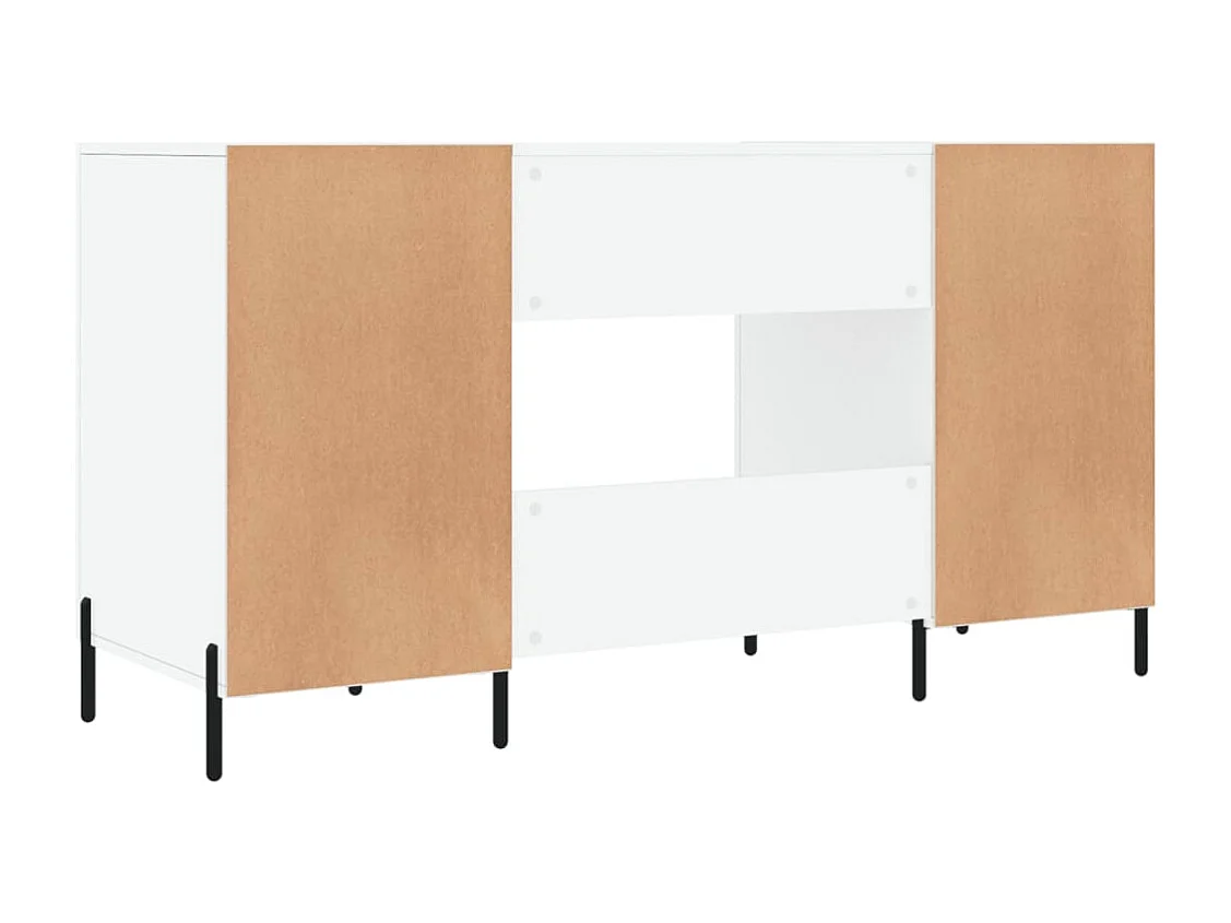 Fort Payne  Bureau Blanc brillant 140x50x75 cm Bois d'ingénierie