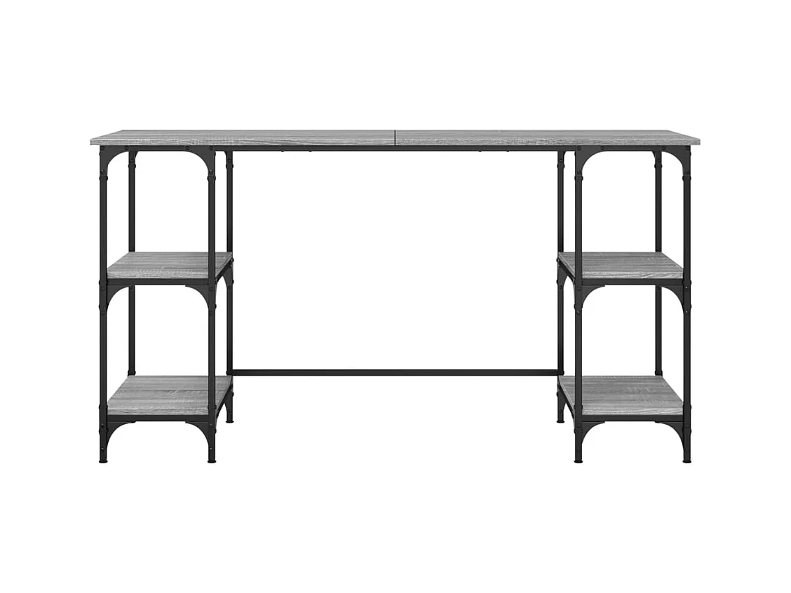 Caragh  Bureau sonoma gris 140x50x75 cm métal et bois d'ingénierie