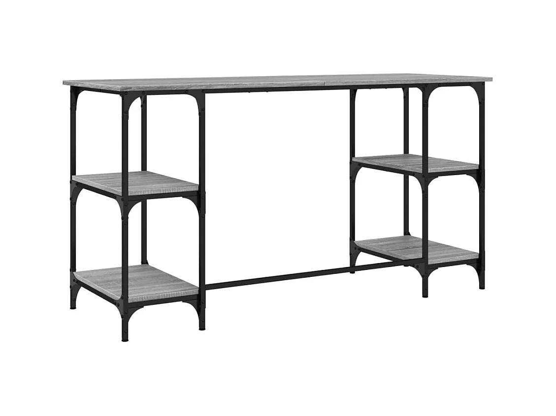 Caragh  Bureau sonoma gris 140x50x75 cm métal et bois d'ingénierie