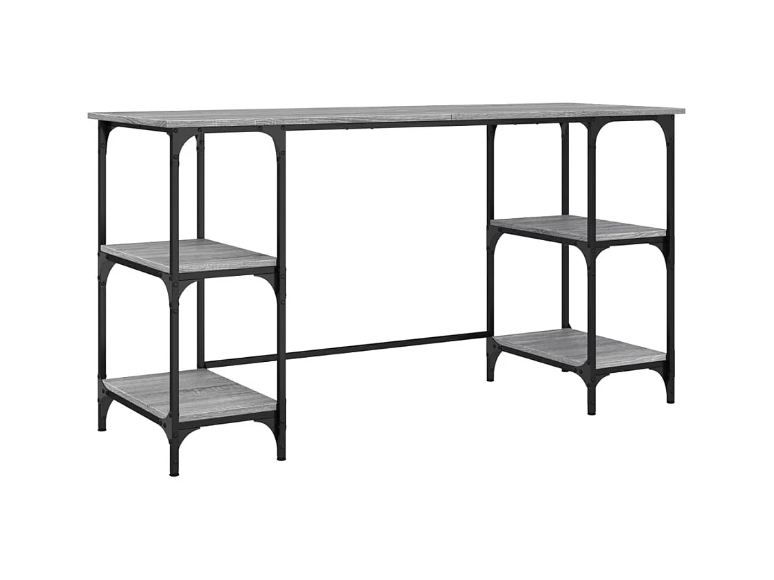 Caragh  Bureau 140x50x75 cm metaal en bewerkt hout grijs sonoma eiken