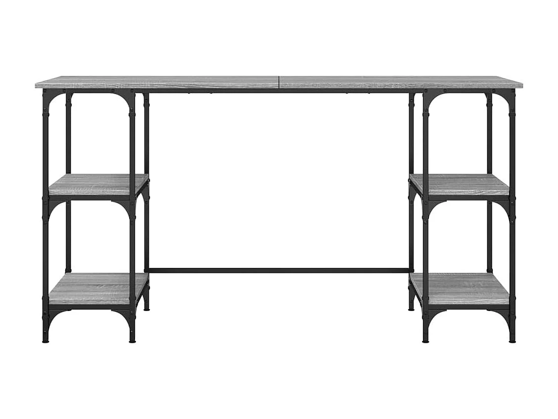Caragh  Bureau sonoma gris 140x50x75 cm métal et bois d'ingénierie