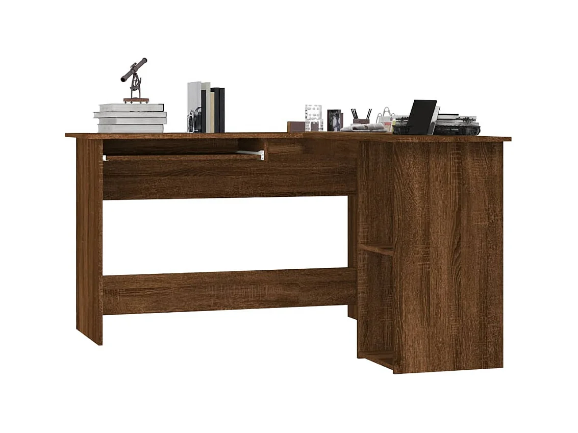Skive  Bureau d'angle chêne marron 120x140x75 cm bois d'ingénierie