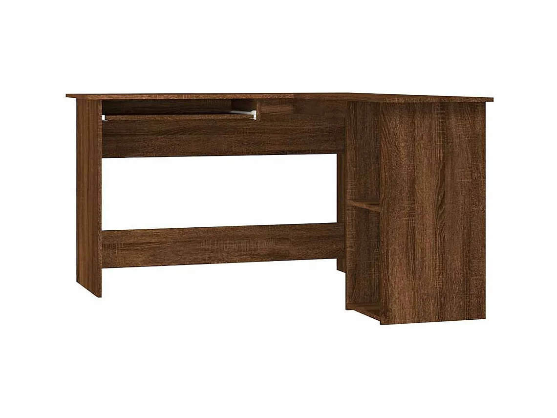 Skive  Hoekbureau 120x140x75 cm bewerkt hout bruin eikenkleur