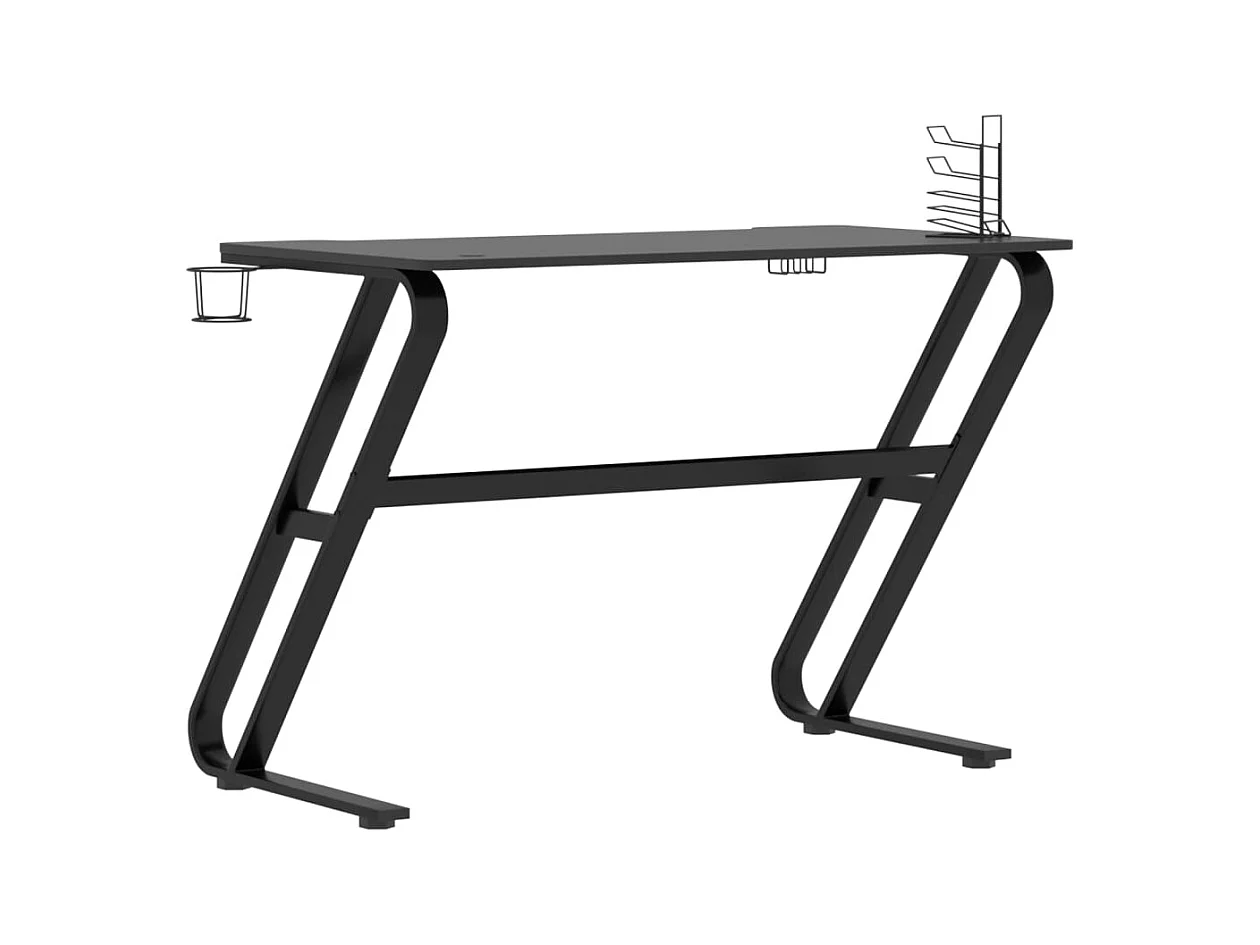 Paul-François-Alain  Bureau de jeu avec pieds en forme de ZZ Noir 110x60x75 cm