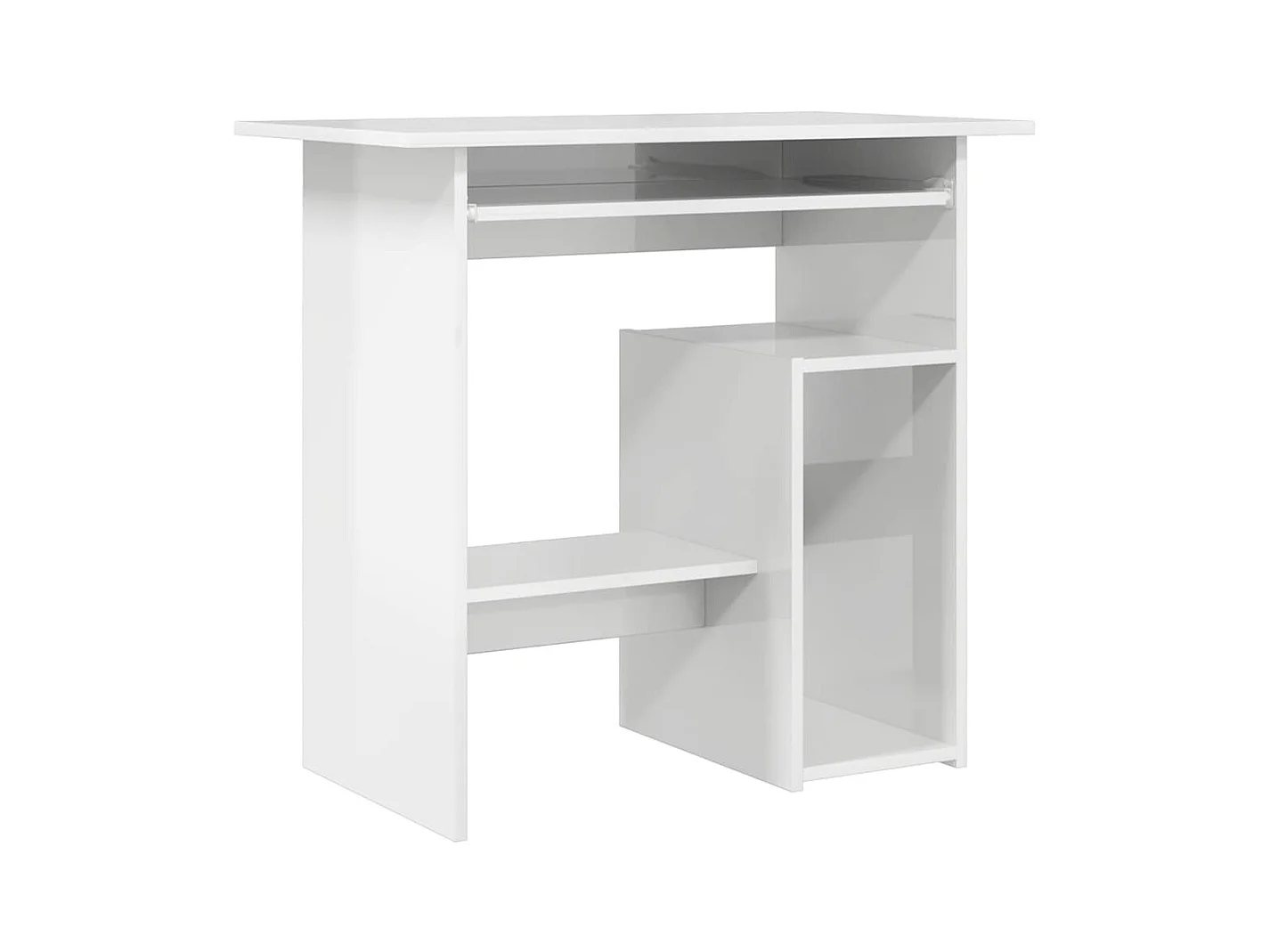 Liza  Bureau Blanc brillant 80x45x74 cm Bois d’ingénierie