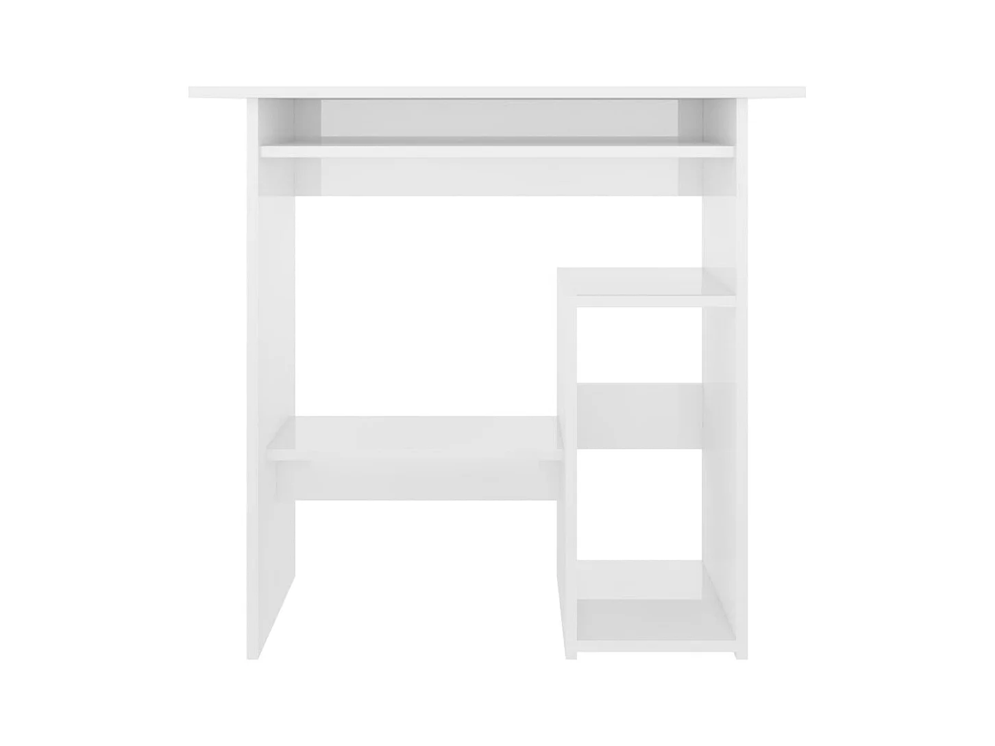 Liza  Bureau Blanc brillant 80x45x74 cm Bois d’ingénierie