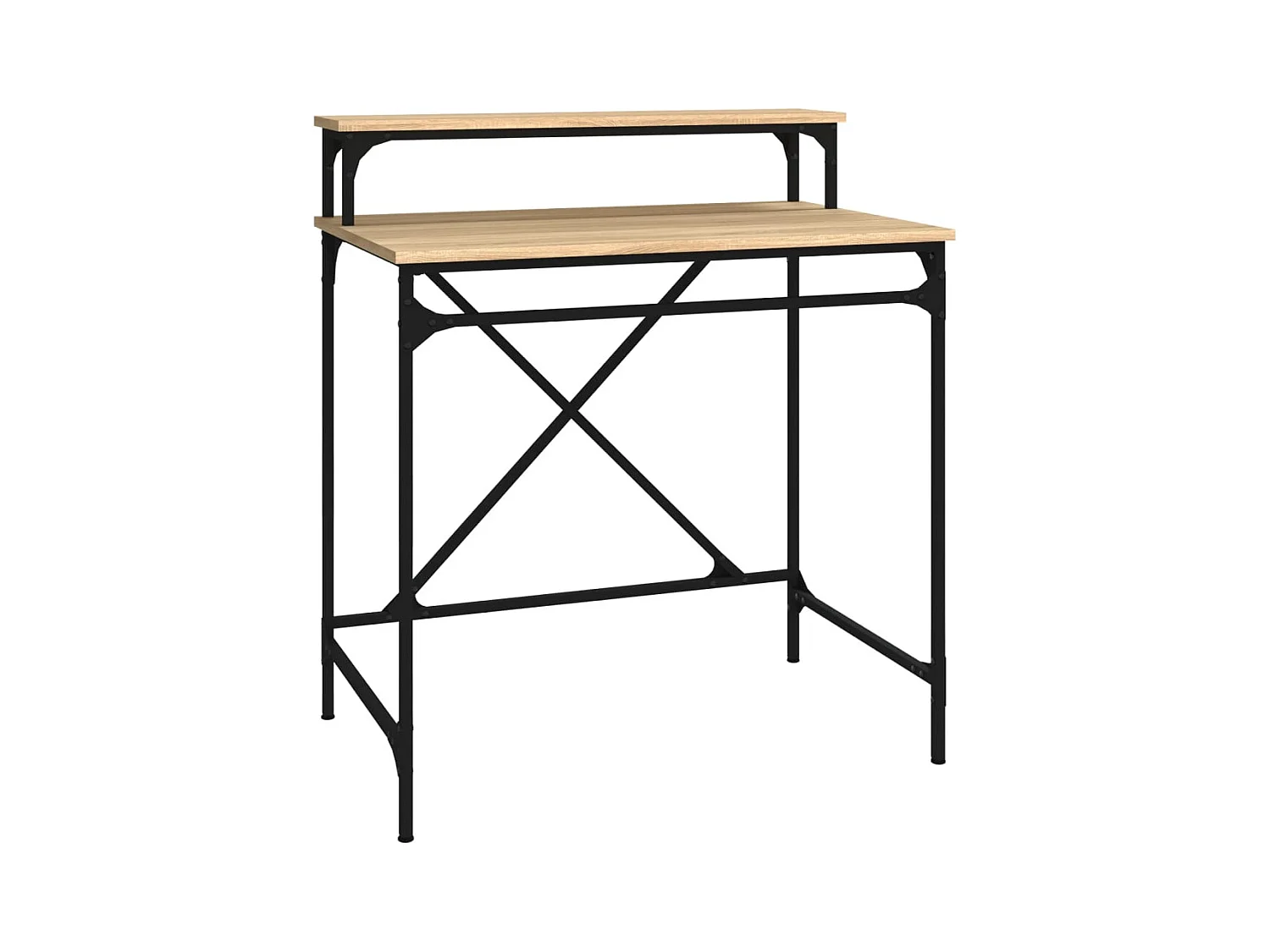 Fole  Bureau 80x50x90 cm bewerkt hout en ijzer sonoma eikenkleurig