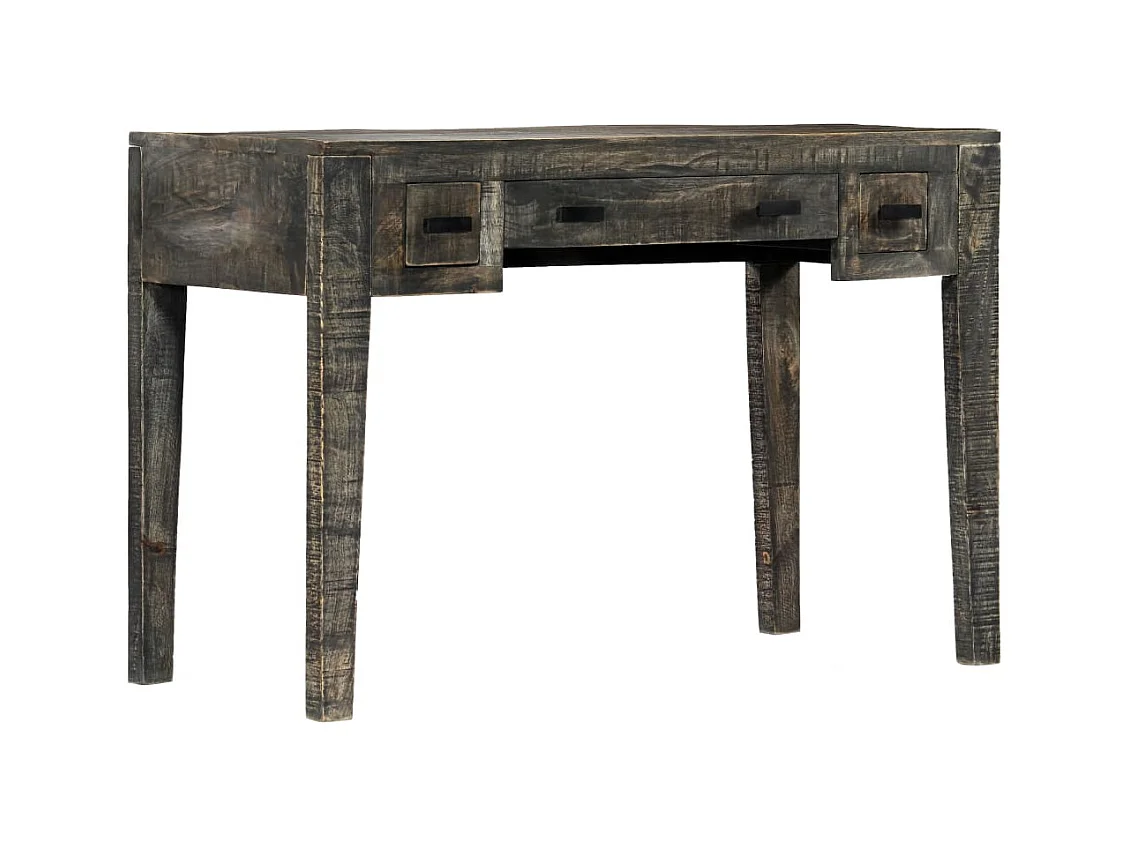 Garden Furniture -  Bureau Noir 110 x 50 x 75 cm Bois de manguier massif