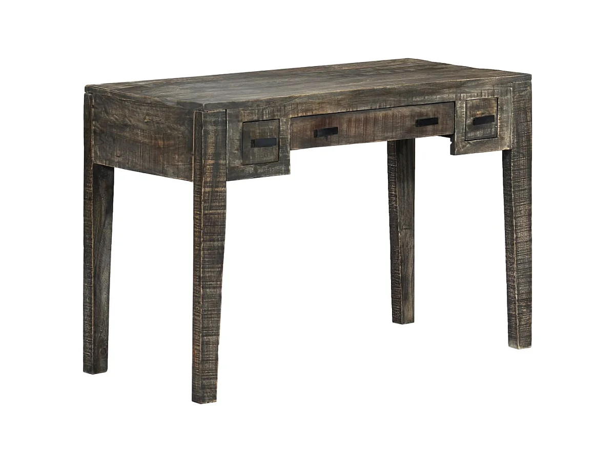 Garden Furniture -  Bureau Noir 110 x 50 x 75 cm Bois de manguier massif