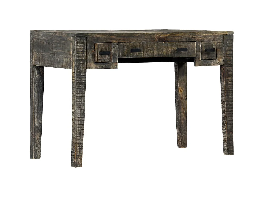 Garden Furniture -  Bureau Noir 110 x 50 x 75 cm Bois de manguier massif