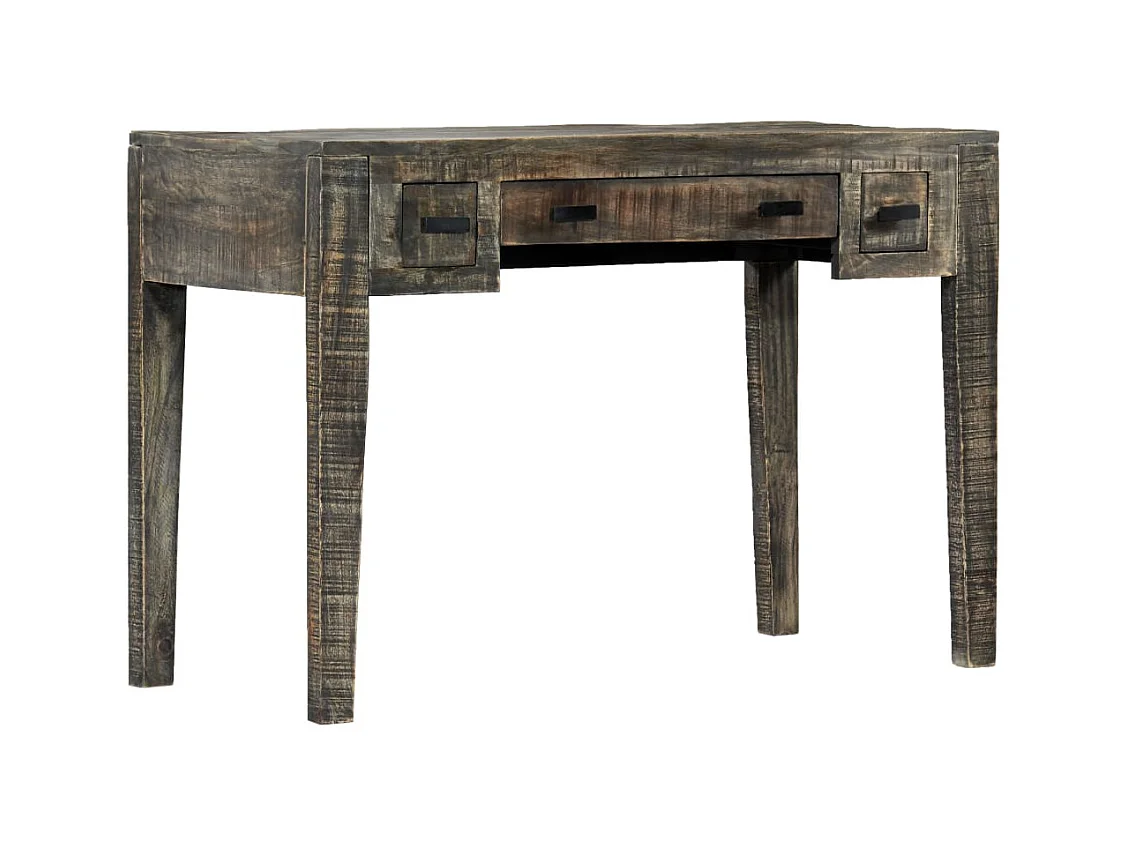 Garden Furniture -  Bureau Noir 110 x 50 x 75 cm Bois de manguier massif