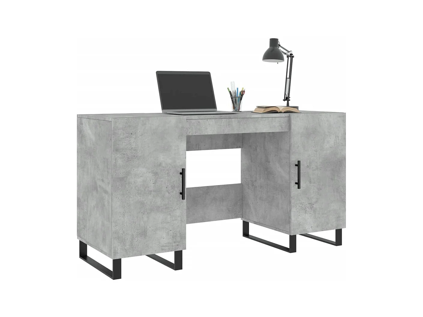 Sarlat-la-Canéda  Bureau gris béton 140x50x75 cm bois d'ingénierie